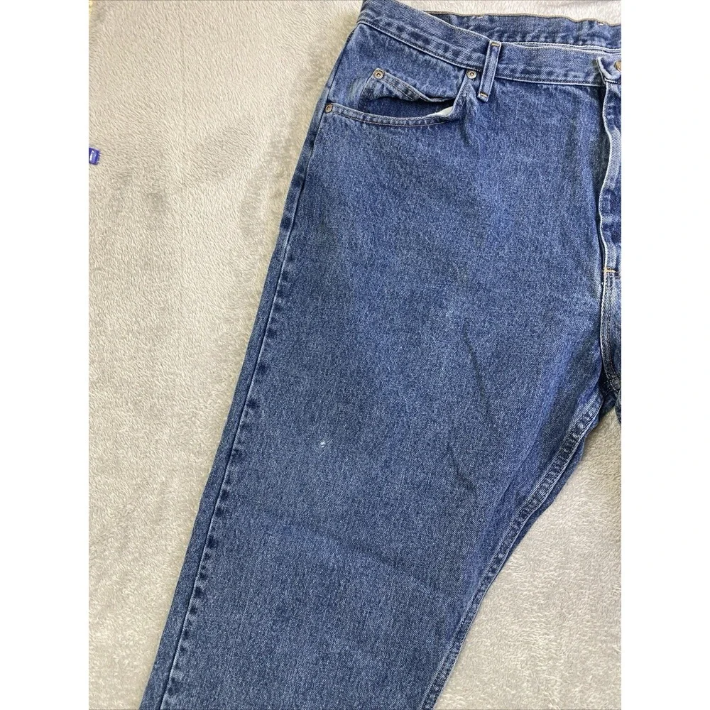 VTG Wrangler Jeans Men 42x30 Blue Denim Loose Relaxed Fit Cotton Cowboy Western